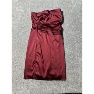 White House Black Market Satin Dress Size 14 Burgundy Holiday Party Whimsigoth